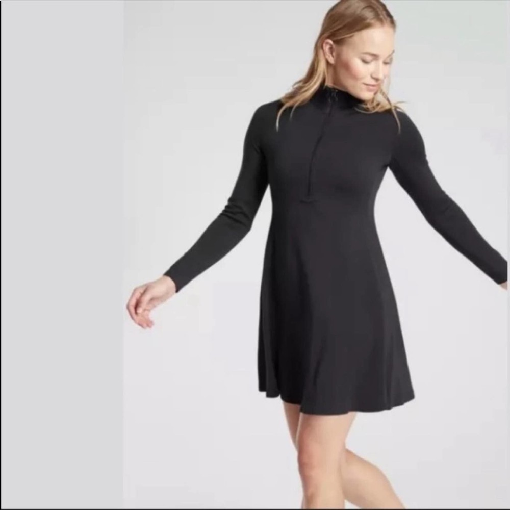 Athleta Black Long Sleeve Dress
